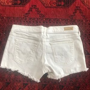 AG White Mary Jane cut-off shorts